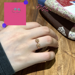 iFHHee  “花花小金珠”通体925 原创设计 极细戒指 百搭温柔可爱
