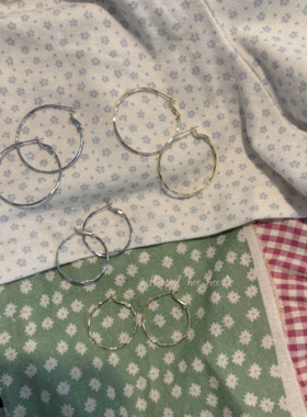 iFHHee 基础圈圈 大小号 金属色 百搭耳环圆环
