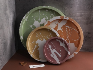 璇儿手作香薰石膏圆碟子模具收纳托盘水泥滴胶托盘硅胶模具