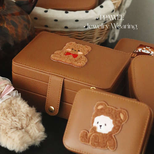 小熊季|多夹层精致戒指项链珠宝首饰包女耳环耳钉耳夹饰品收纳盒