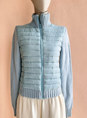 Dilan  简约高领针织拼接短款棉服