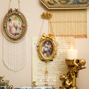 复古森林创意欧式典雅浮雕金色树脂相框画框家居摆件装饰雕花壁挂