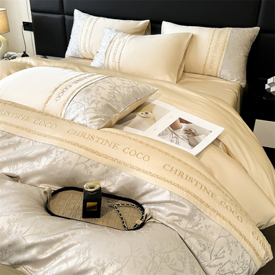 轻奢风60S天丝高端四件套天丝被套床单高级感床上用品床笠款