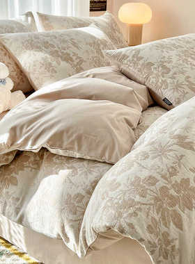 三层纱床笠款四件套全棉纯棉2024新款床单学生宿舍被套罩床上用品