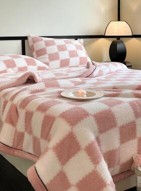 冬季加厚牛奶珊瑚绒毛毯沙发午睡办公室披肩盖毯单人小毯子床上用