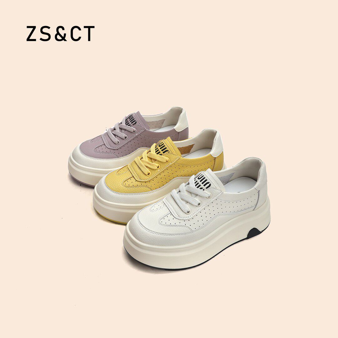 春夏季新款厚底运动休闲透气真皮增高6.5cm气质休闲女鞋足上春天