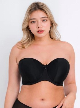 770无肩带上托抹胸式大杯文胸有钢圈大胸女士内衣75-95EFGHIJKLMN