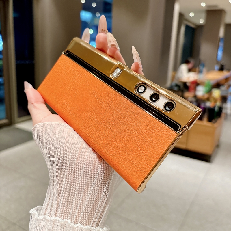 适用华为matexs2手机壳xs2折叠屏mate荔枝纹皮质matex2s保护套mtxs2电镀高端metexs2典藏版外壳PAL一AL00新款