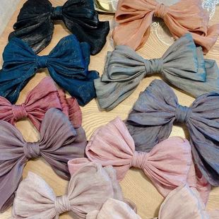 韩国东大门秋冬新款夸张甜美超大蝴蝶结发夹小众高级感头饰头花女