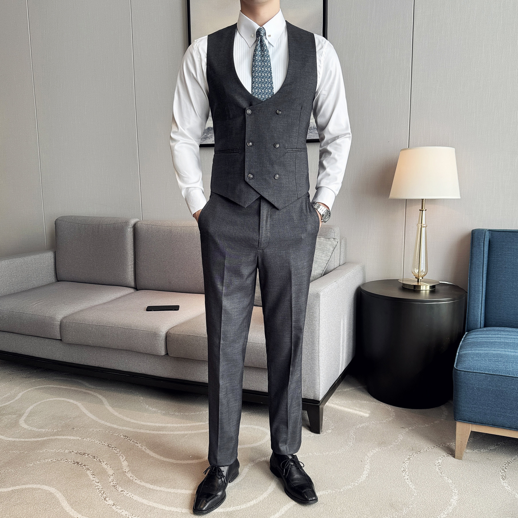 西装男士西服套装休闲商务外套青年结婚礼服韩版修身潮流,男装西服套装,电商A199(原D219）