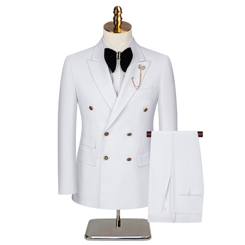 大码【全年款】男士双排扣结婚西装礼服套装A199-8211-P190,男装西服套装,电商A199(原D219）