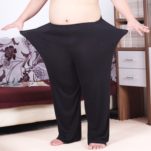 秋季超大睡裤男加肥加大码长裤宽松弹力薄款特大码灯笼裤收腿线裤