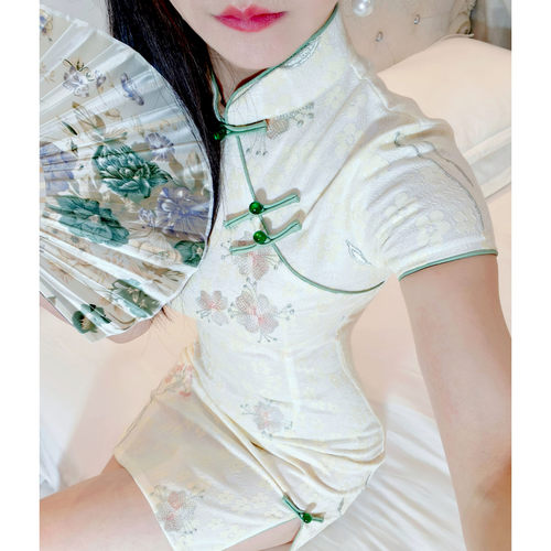 改良版日常短款小个子旗袍裙夏款