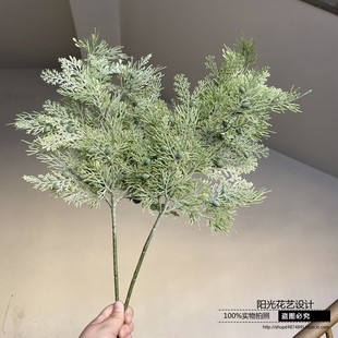 仿真柏树枝 龙柏侧柏大树叉大型假树软装花艺装饰品松柏叶子崖柏