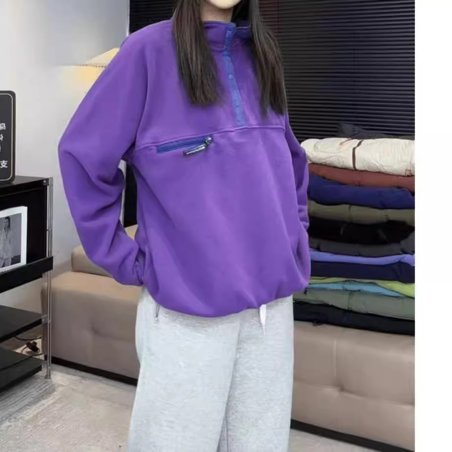 秋冬新款摇粒绒保暖立领卫衣