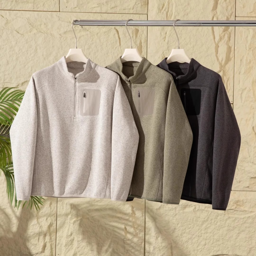 针织肌理自发热保暖卫衣