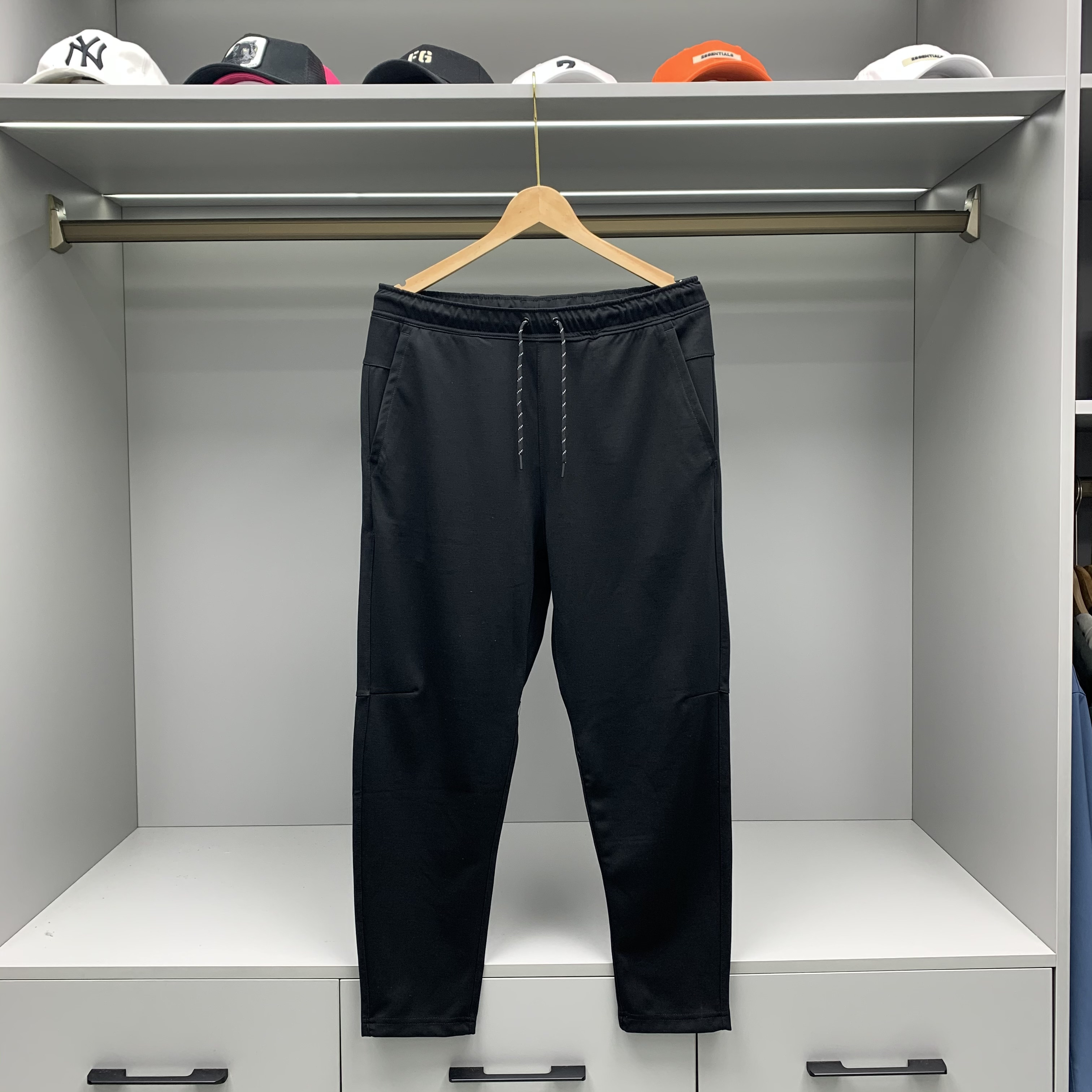 定织高克重精梳棉面料针织肌理3D裁剪男四季小脚休闲裤