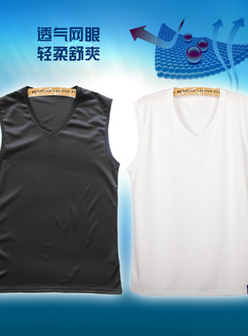 网眼夏季跑步透气涤纶无袖T恤