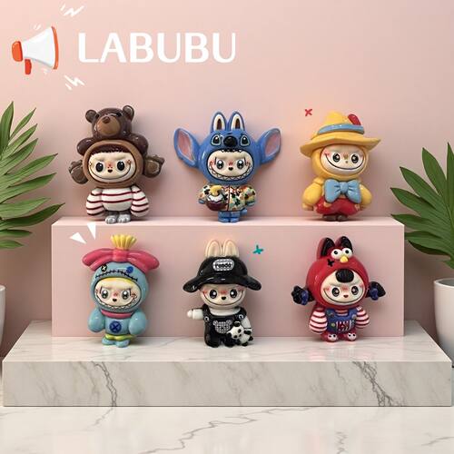 小号labubu拉布布冰箱贴卡通变装拉布布创意贴洞洞板黑板装饰贴
