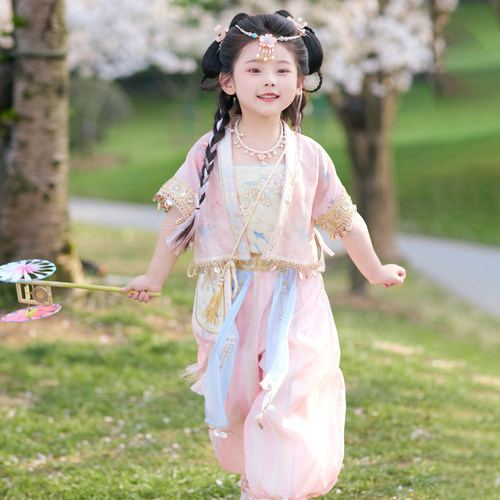 儿童新中式夏季薄款国风裤子套装