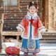 国风马面裙套装 汉服女童2025冬款 儿童新中式 红色喜庆加厚拜年服