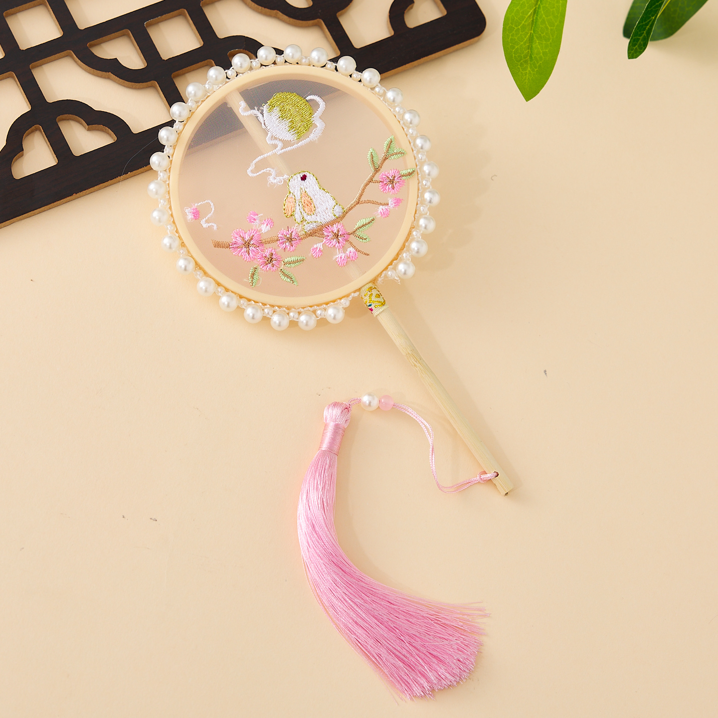 古风扇子刺绣绣花长短柄儿童成人团扇搭配汉服旗袍舞蹈走秀拍照扇