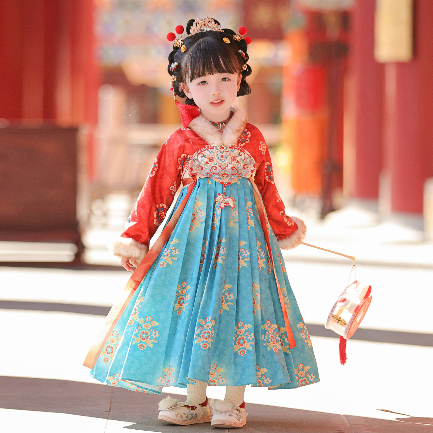 儿童高端仙气古风加绒连衣裙