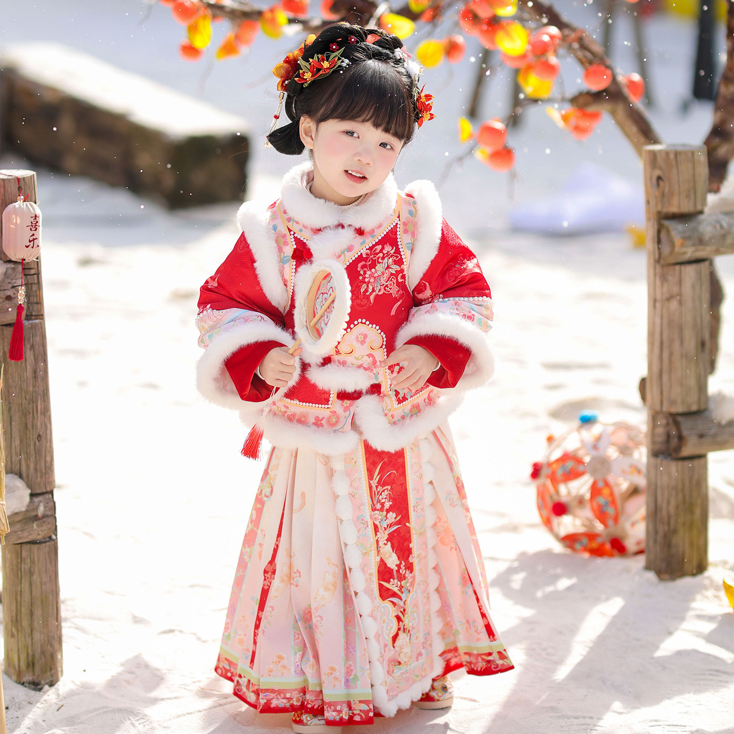 汉服女童2025冬款儿童新中式加厚马面裙小女孩红色喜庆拜年服唐装,童装/婴儿装/亲子装,汉服,淘宝优惠券,粉丝福利购,淘宝优惠卷