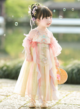 汉服女童2026夏季薄款儿童古风仙气飘逸连衣裙女孩国风绝美公主裙