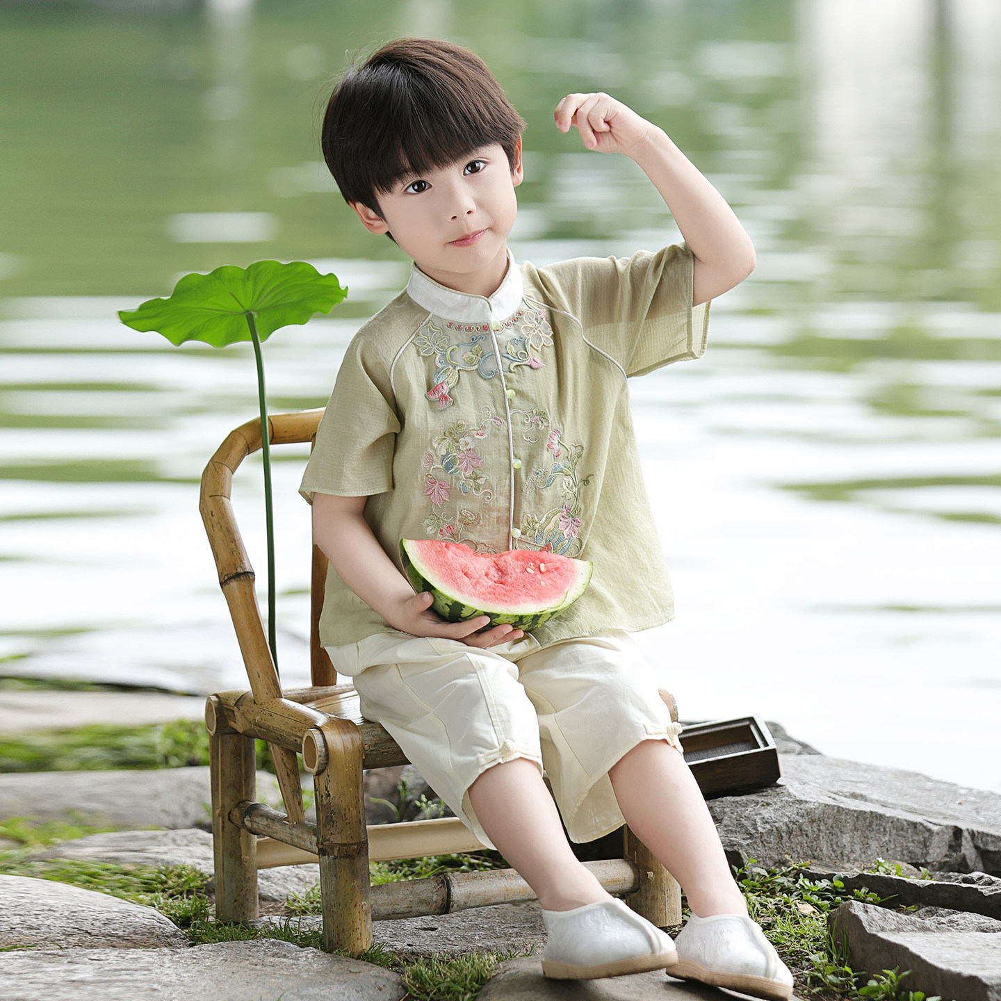 男童汉服2026夏款儿童古装裤子套装男孩中国风宝宝唐装六一表演服