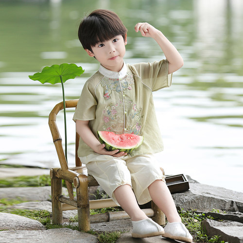 儿童古装裤子套装男孩六一表演服