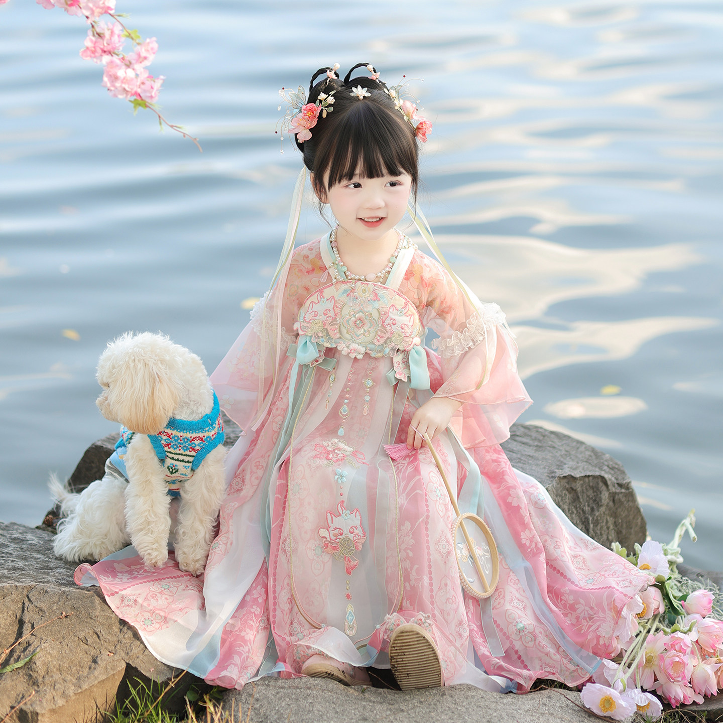 汉服女童2026夏款儿童国风仙气飘逸公主连衣裙女孩古风绝美公主裙