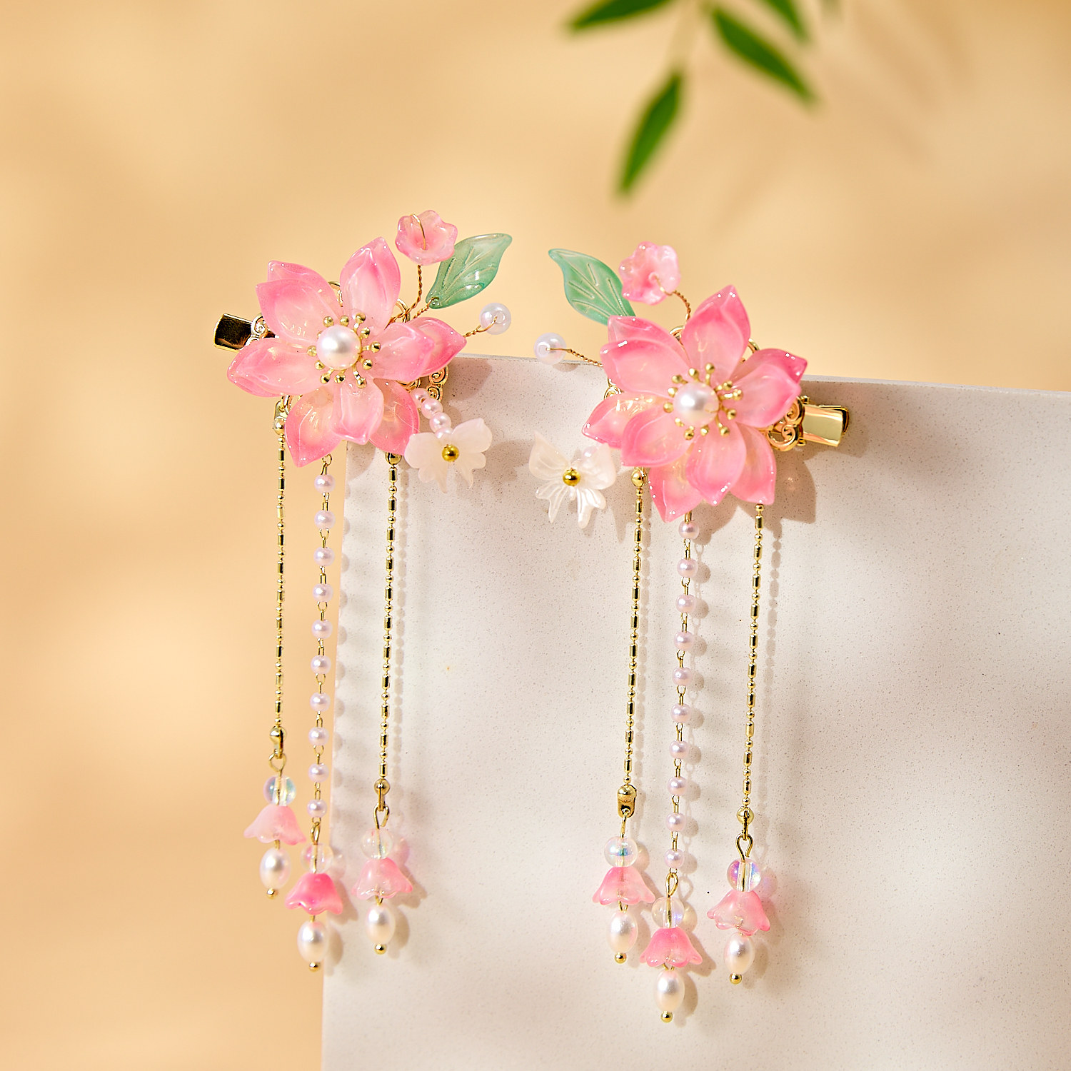 古月家汉服女童发饰儿童古风超仙发夹搭配宝宝古装襦裙头饰对夹