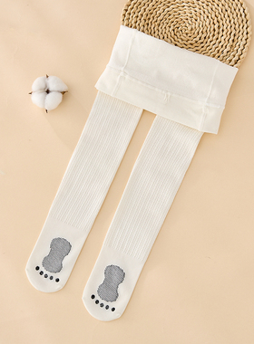 女童汉服秋冬款薄绒打底袜儿童白色连裤袜纯色舞蹈袜宝宝打底裤