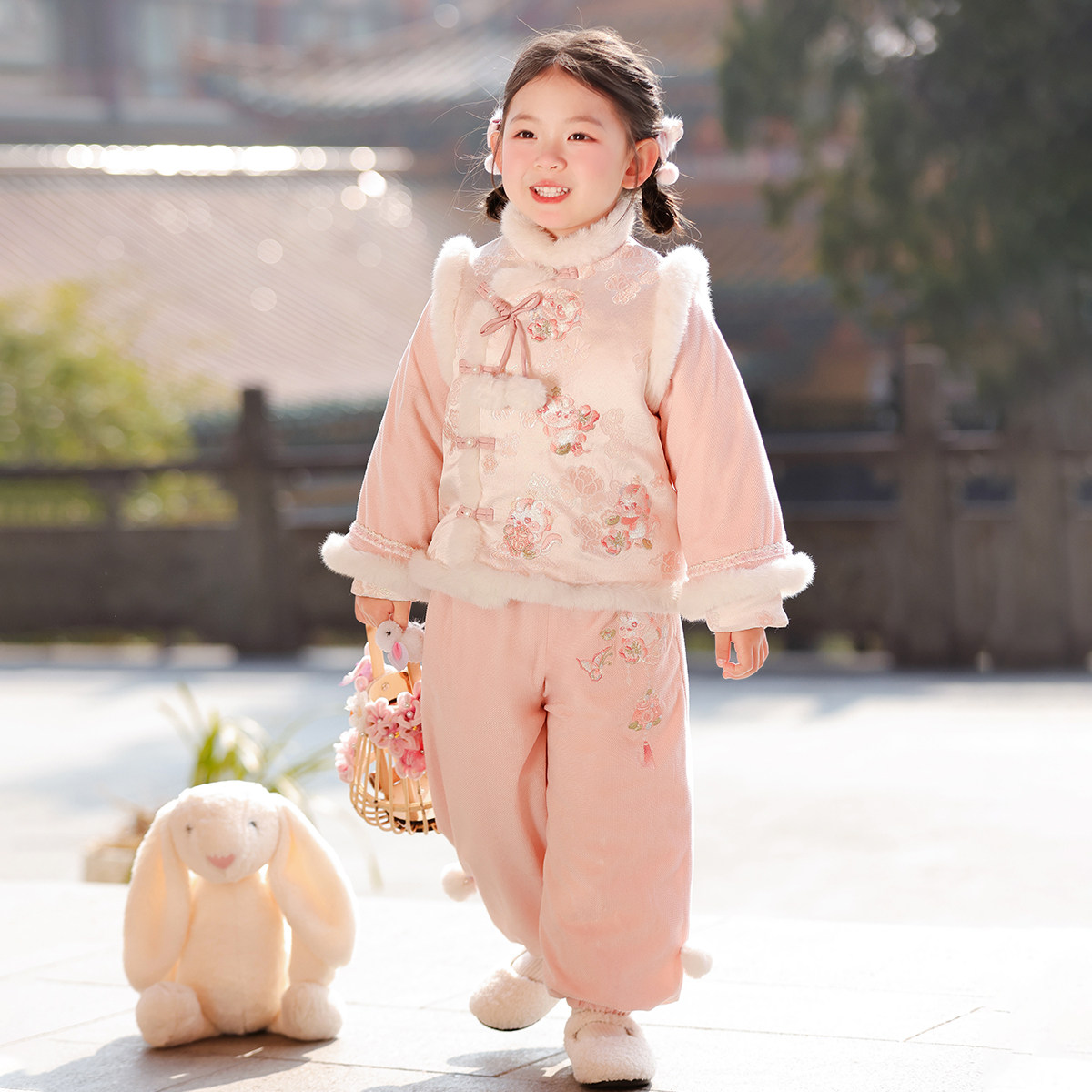 汉服女童2025冬款儿童过年国风仙气夹棉拜年服套装女孩新中式唐装,童装/婴儿装/亲子装,汉服,淘宝优惠券,粉丝福利购,淘宝优惠卷