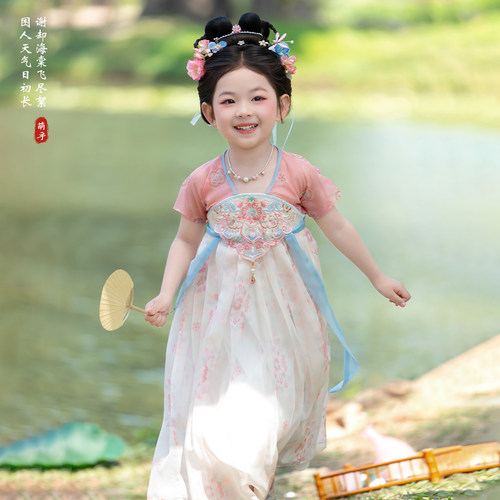 小女孩夏季古风仙气薄款公主襦裙