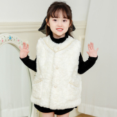 2025年秋冬新款 女童仿皮草小香风马甲兔毛洋气潮毛毛坎肩加厚背心
