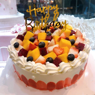 生日蛋糕烟台同城配送乳脂水果蛋糕芝罘福山莱山开发区实体蛋糕店