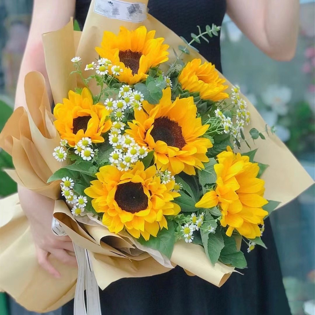 向日葵花束烟台鲜花同城速递莱阳招远莱州蓬莱龙口福山莱山芝罘区