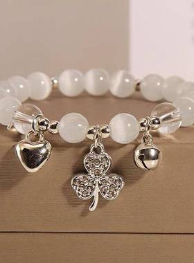 气质三叶草甜美小兔小众设计闺蜜手串