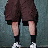 25SS 立体剪裁茧型拉链口袋宽松工装 短裤 Toos. 五分裤