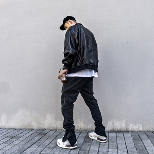 长裤 子压胶侧拉链轻薄尼龙运动裤 高街机能vibe微喇裤 Toos.美式