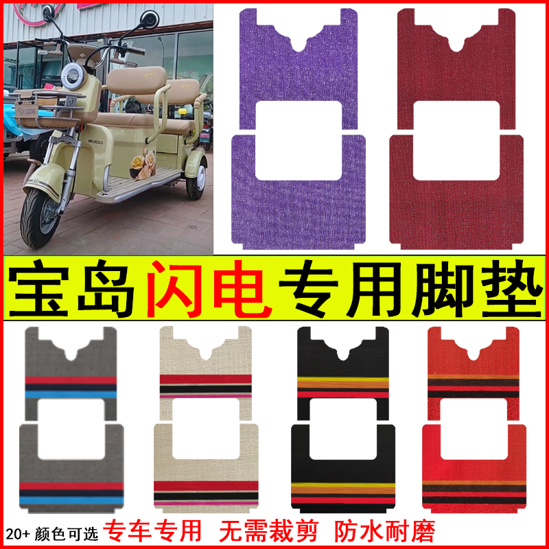 适用宝岛闪电电动三轮车脚垫专车专用耐磨防水防滑脚踩地毯式垫子
