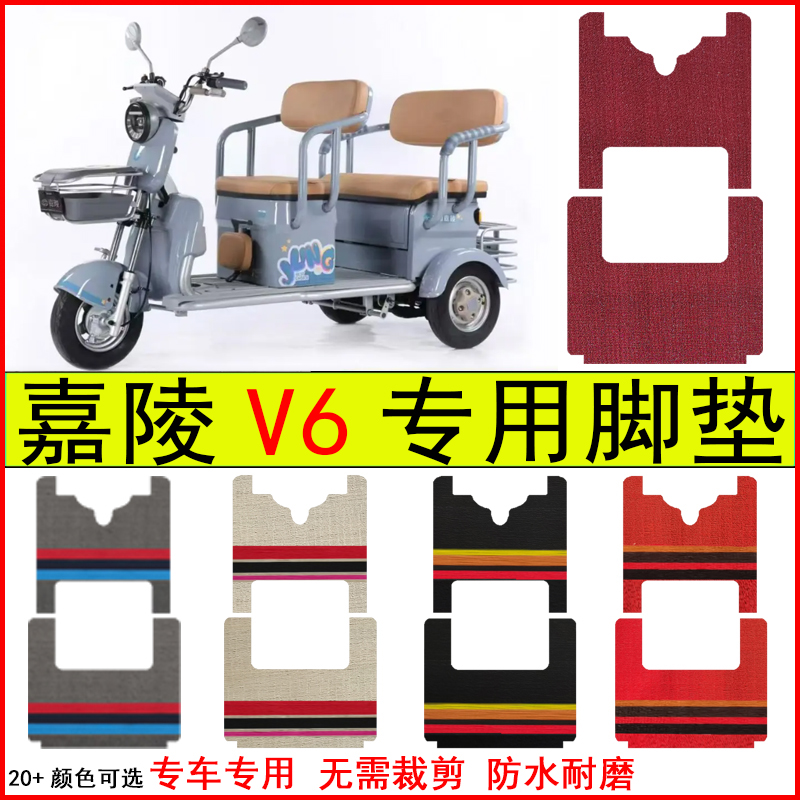 适用嘉陵V6电动三轮车脚垫专车专用耐磨防水防滑脚踩地毯式脚垫子