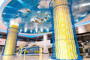 大堂展厅包柱子装饰美陈堆头摆件商业街景观灯饰亮化互动文旅项目