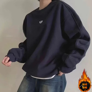 奥莱专区丨品牌折扣丨秋冬季加绒卫衣女套头衫运动休闲宽松打底衫