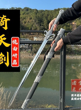 龙泉刀剑羽翎剑锰钢一体龙骨锻打唐横刀武术练习户外防身未开刃