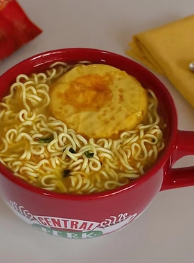 办公室学生宿舍陶瓷碗杯泡面碗带盖勺带手柄可微波炉大容量早餐杯