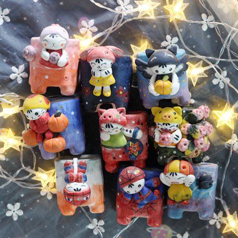 景德镇非韩国喵盆蜡质釉温润多肉卡通陶瓷花盆单头生石花PP桃蛋,鲜花速递/花卉仿真/绿植园艺,花盆,淘宝优惠券,粉丝福利购,淘宝优惠卷