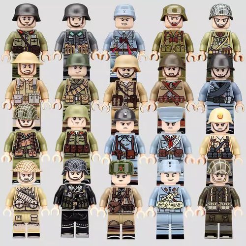 二战积木人仔军事八路军拼装玩具